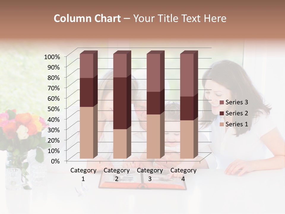 A Group Of People Sitting Around A Table With A Baby PowerPoint Template