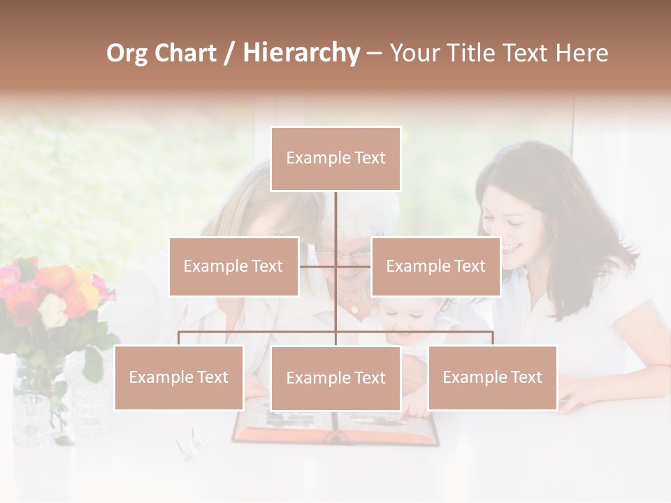 A Group Of People Sitting Around A Table With A Baby PowerPoint Template