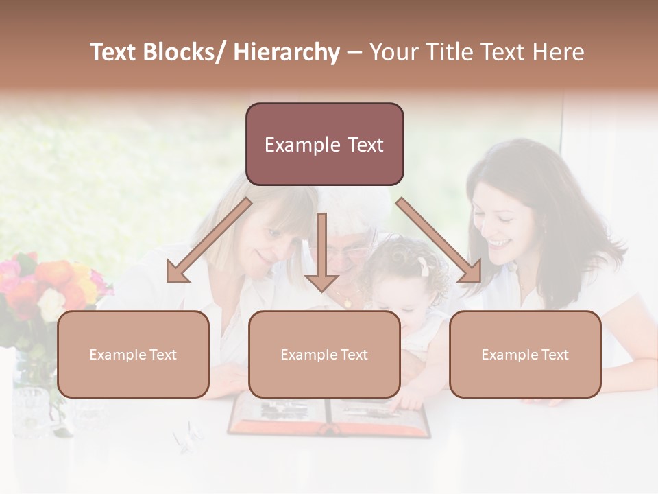 A Group Of People Sitting Around A Table With A Baby PowerPoint Template