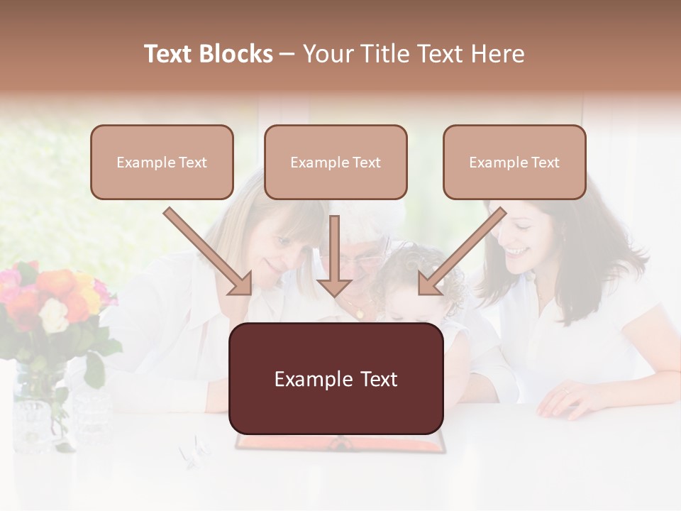 A Group Of People Sitting Around A Table With A Baby PowerPoint Template
