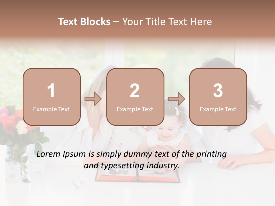 A Group Of People Sitting Around A Table With A Baby PowerPoint Template