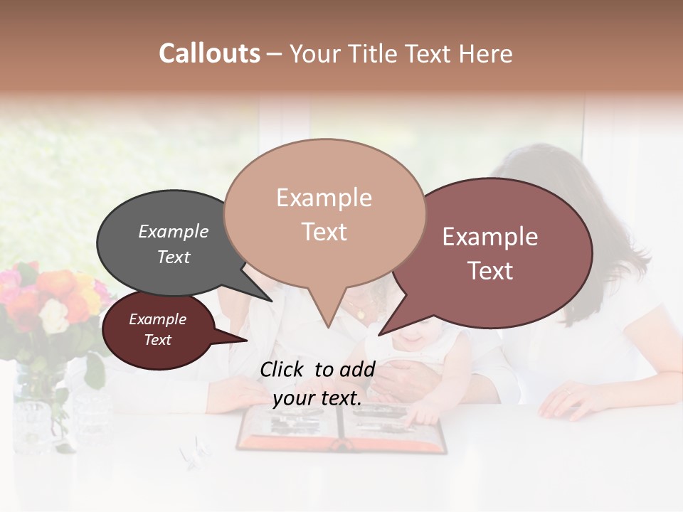 A Group Of People Sitting Around A Table With A Baby PowerPoint Template