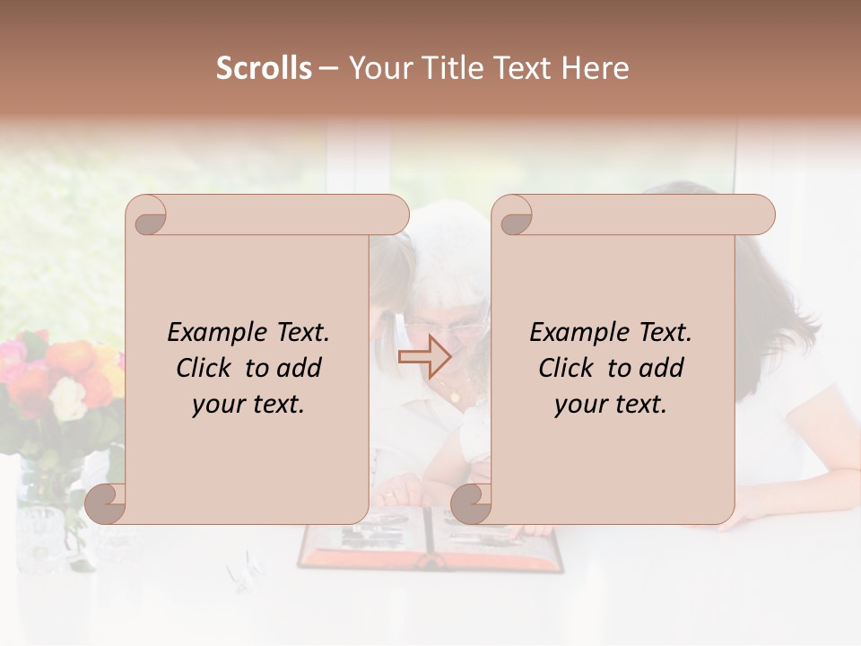 A Group Of People Sitting Around A Table With A Baby PowerPoint Template