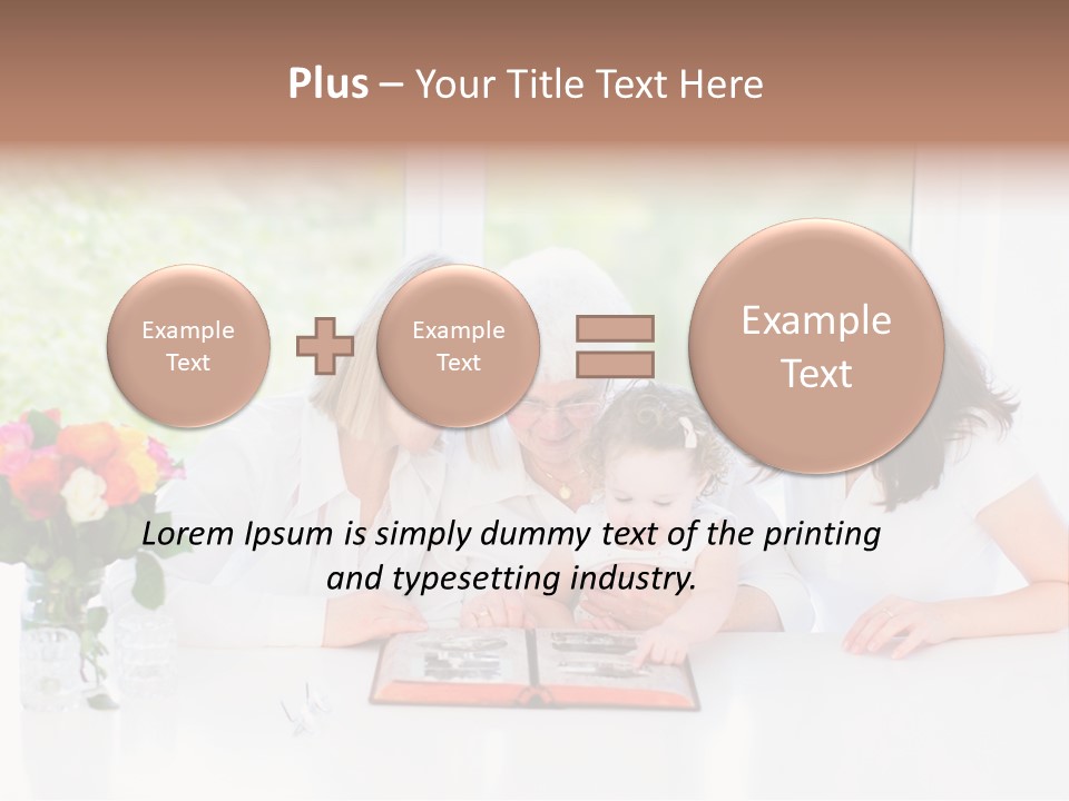 A Group Of People Sitting Around A Table With A Baby PowerPoint Template