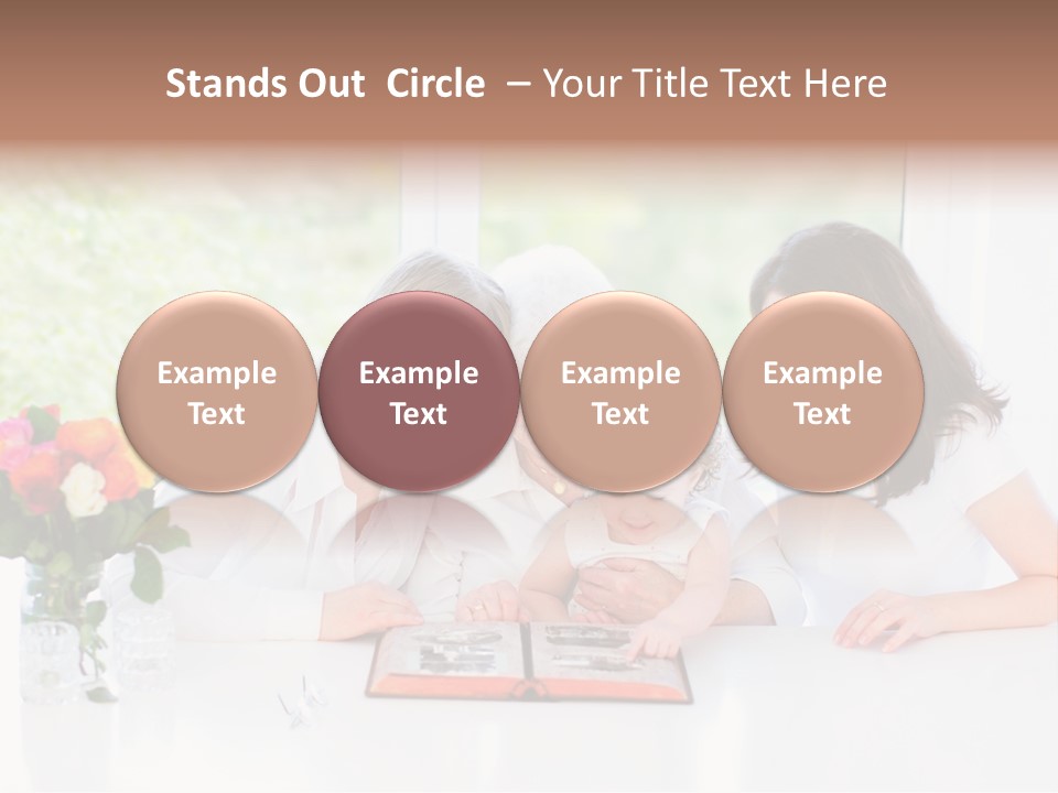 A Group Of People Sitting Around A Table With A Baby PowerPoint Template