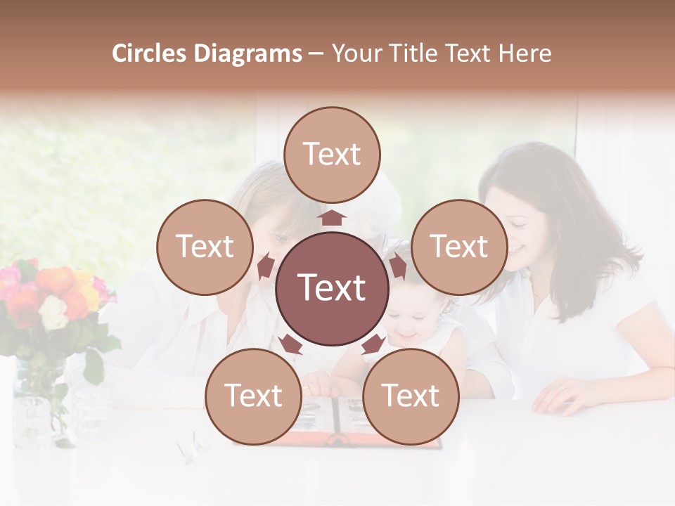 A Group Of People Sitting Around A Table With A Baby PowerPoint Template