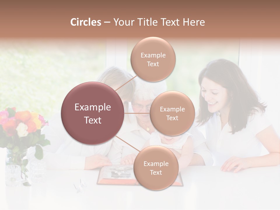 A Group Of People Sitting Around A Table With A Baby PowerPoint Template