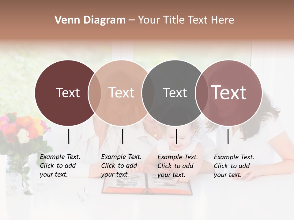 A Group Of People Sitting Around A Table With A Baby PowerPoint Template