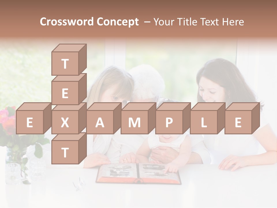 A Group Of People Sitting Around A Table With A Baby PowerPoint Template