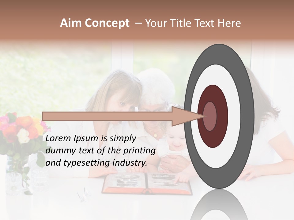 A Group Of People Sitting Around A Table With A Baby PowerPoint Template