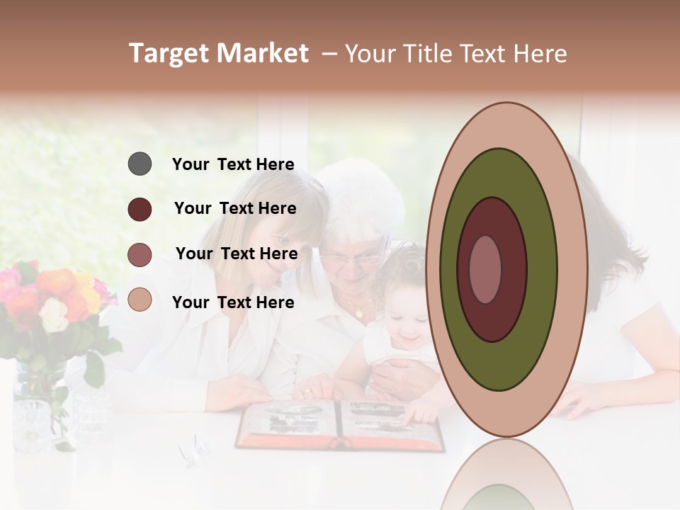 A Group Of People Sitting Around A Table With A Baby PowerPoint Template