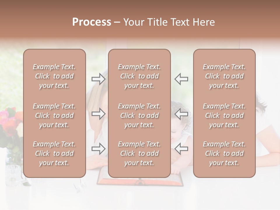 A Group Of People Sitting Around A Table With A Baby PowerPoint Template