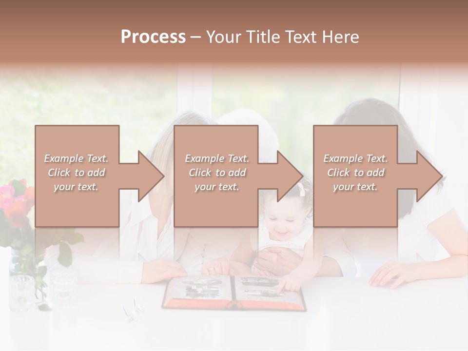 A Group Of People Sitting Around A Table With A Baby PowerPoint Template