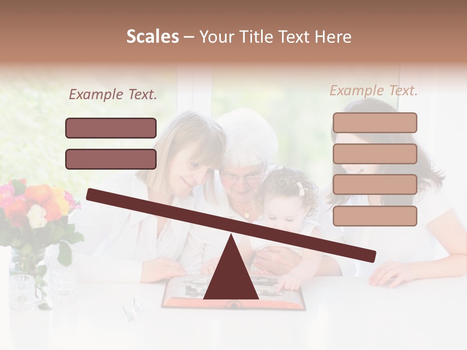 A Group Of People Sitting Around A Table With A Baby PowerPoint Template