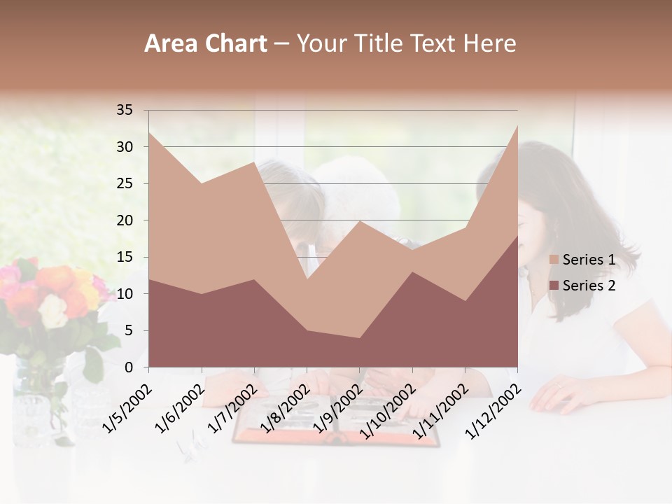 A Group Of People Sitting Around A Table With A Baby PowerPoint Template
