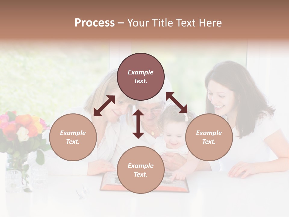 A Group Of People Sitting Around A Table With A Baby PowerPoint Template