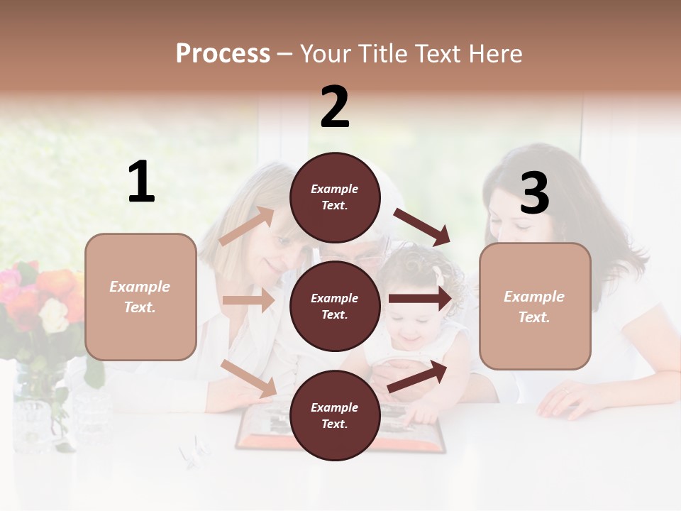 A Group Of People Sitting Around A Table With A Baby PowerPoint Template