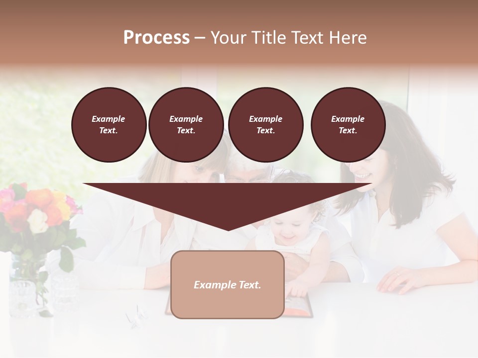 A Group Of People Sitting Around A Table With A Baby PowerPoint Template