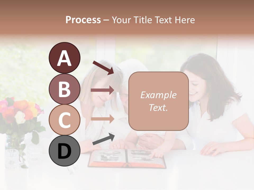 A Group Of People Sitting Around A Table With A Baby PowerPoint Template