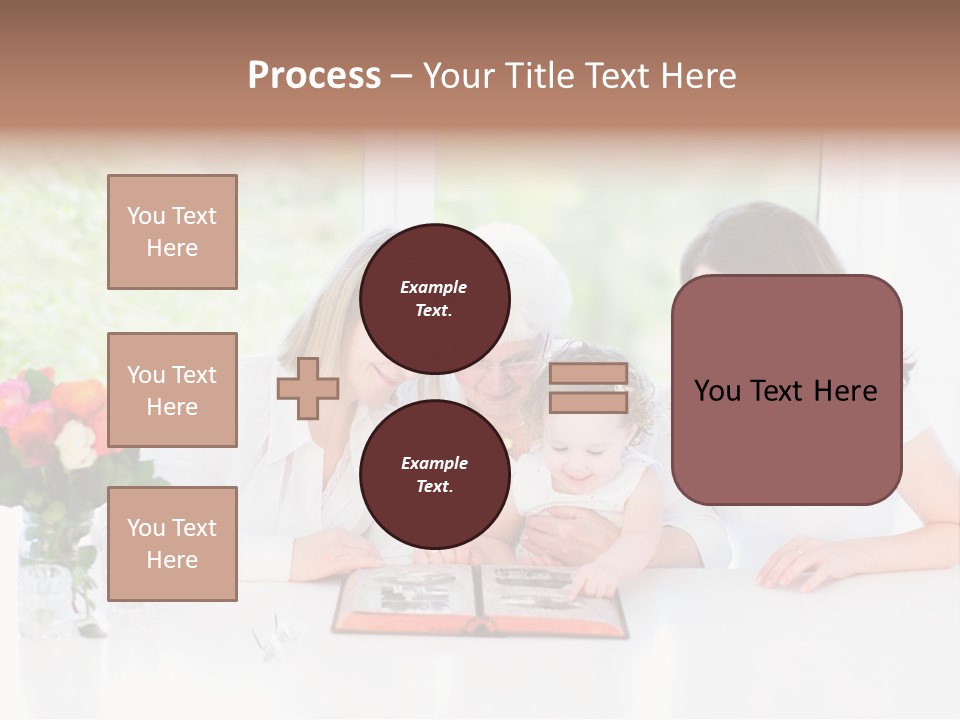 A Group Of People Sitting Around A Table With A Baby PowerPoint Template
