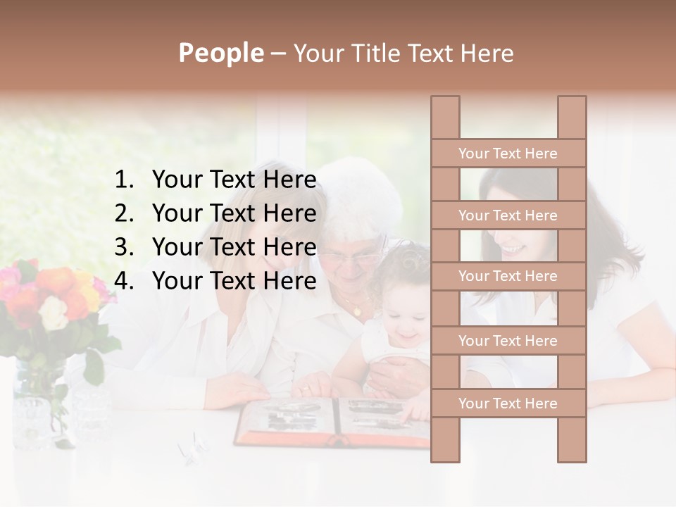 A Group Of People Sitting Around A Table With A Baby PowerPoint Template