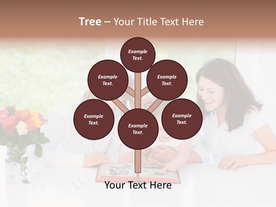 A Group Of People Sitting Around A Table With A Baby PowerPoint Template