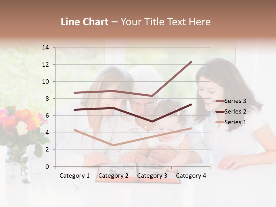 A Group Of People Sitting Around A Table With A Baby PowerPoint Template