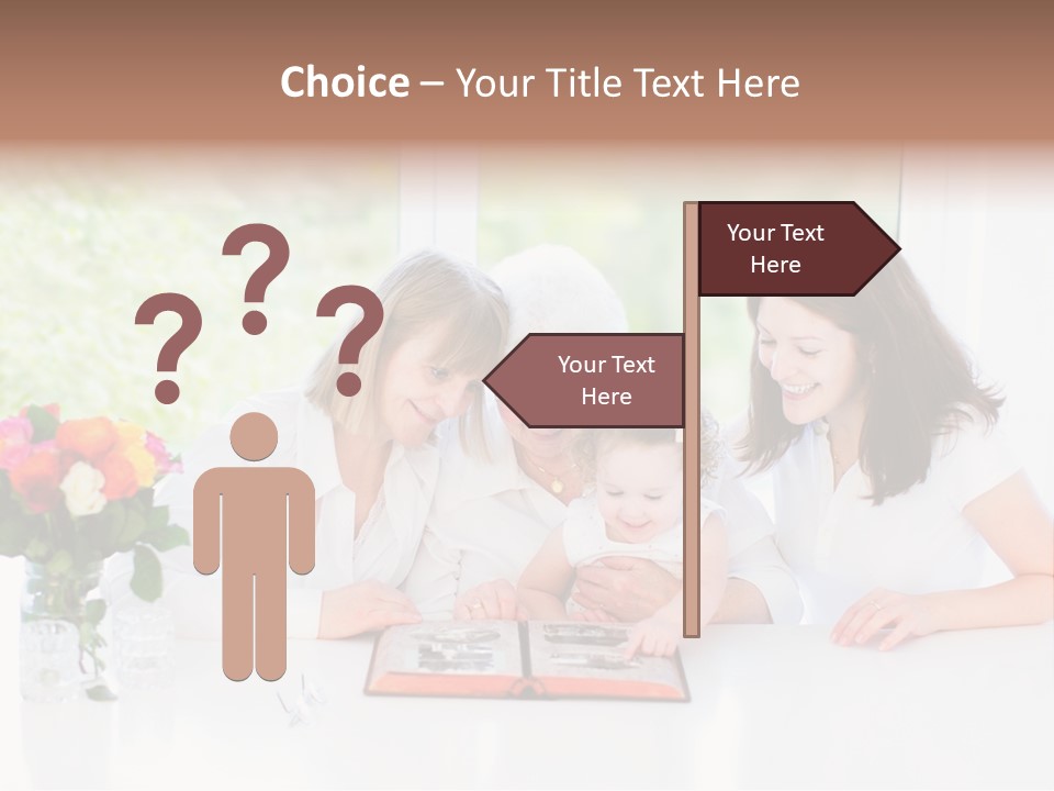 A Group Of People Sitting Around A Table With A Baby PowerPoint Template
