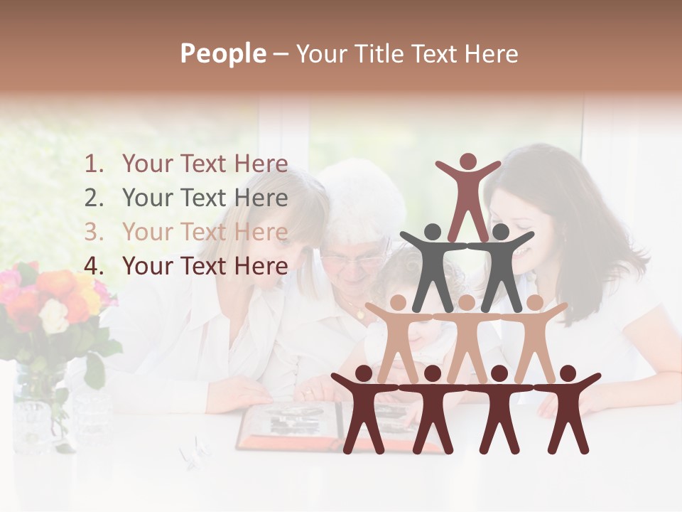 A Group Of People Sitting Around A Table With A Baby PowerPoint Template