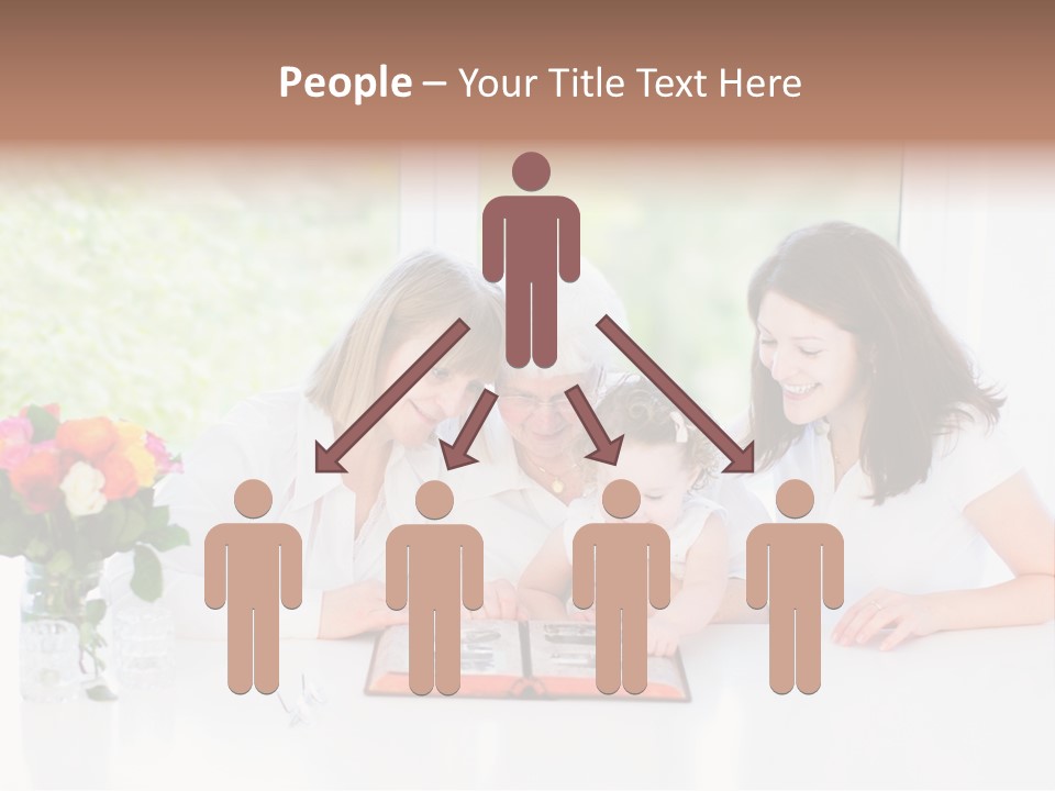 A Group Of People Sitting Around A Table With A Baby PowerPoint Template