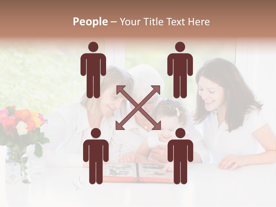 A Group Of People Sitting Around A Table With A Baby PowerPoint Template