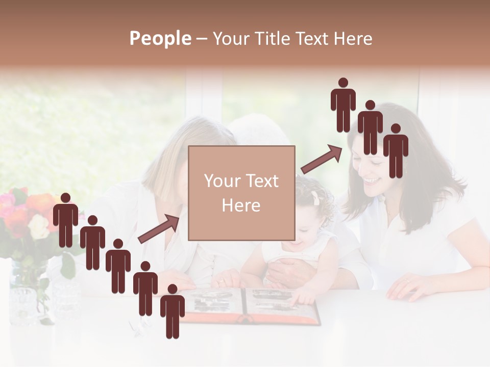 A Group Of People Sitting Around A Table With A Baby PowerPoint Template