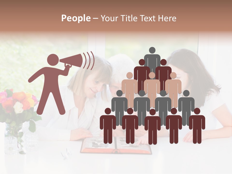 A Group Of People Sitting Around A Table With A Baby PowerPoint Template