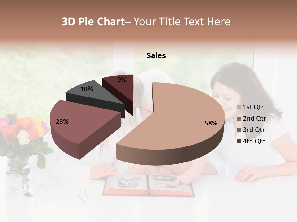 A Group Of People Sitting Around A Table With A Baby PowerPoint Template