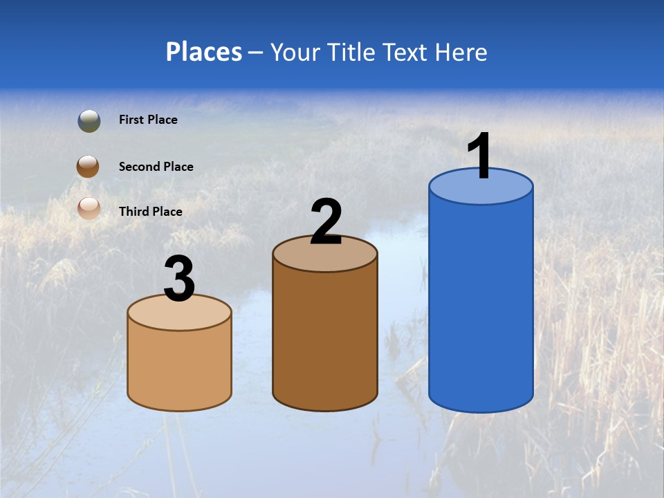 A River In The Middle Of A Grassy Field PowerPoint Template