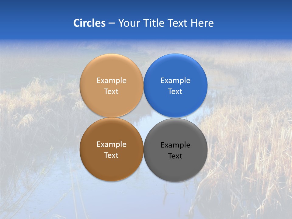 A River In The Middle Of A Grassy Field PowerPoint Template