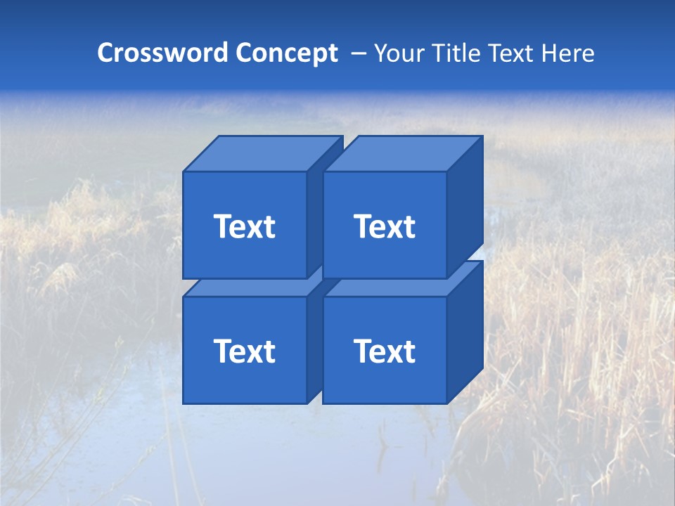 A River In The Middle Of A Grassy Field PowerPoint Template