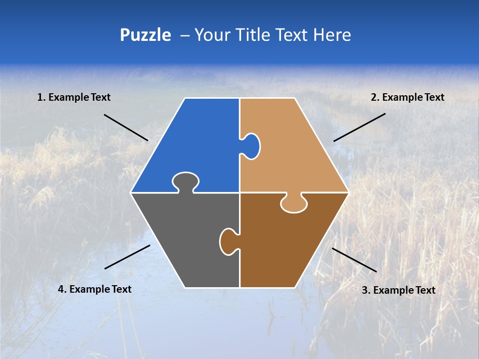 A River In The Middle Of A Grassy Field PowerPoint Template