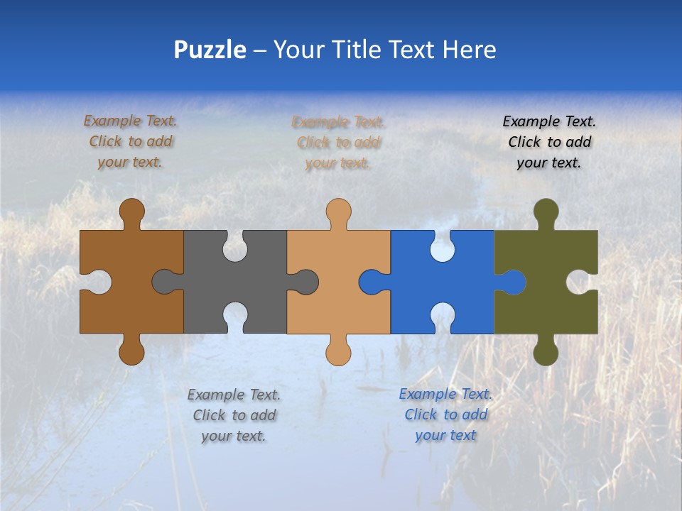 A River In The Middle Of A Grassy Field PowerPoint Template