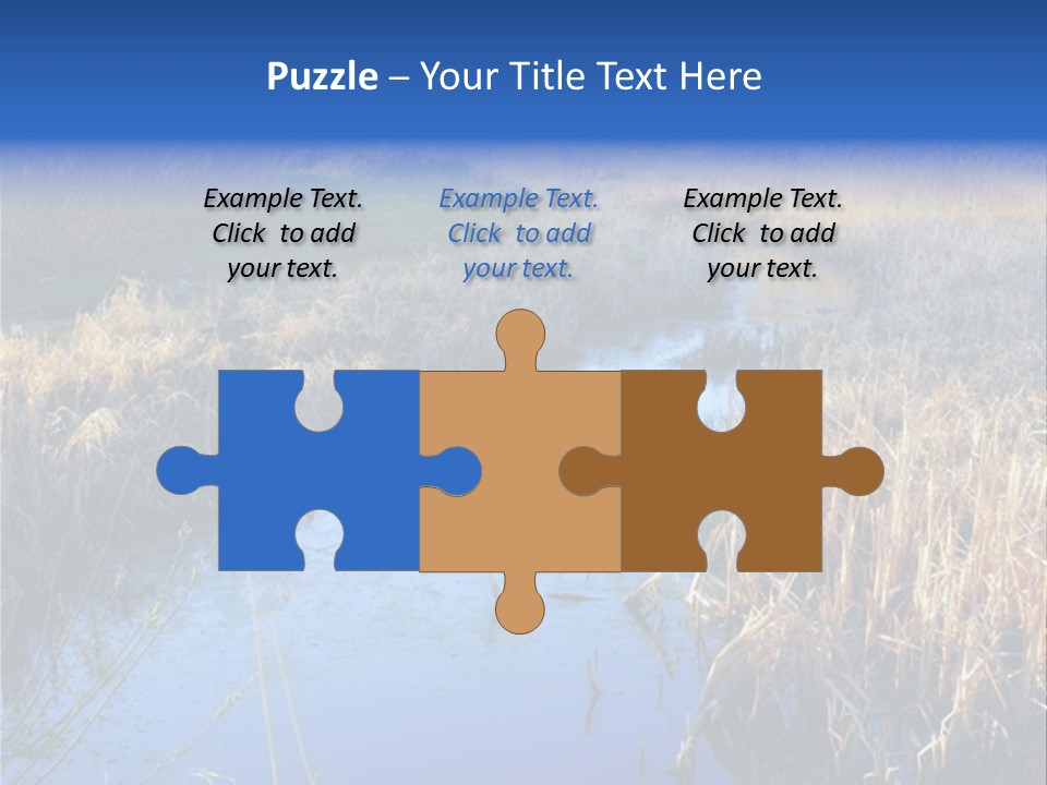 A River In The Middle Of A Grassy Field PowerPoint Template