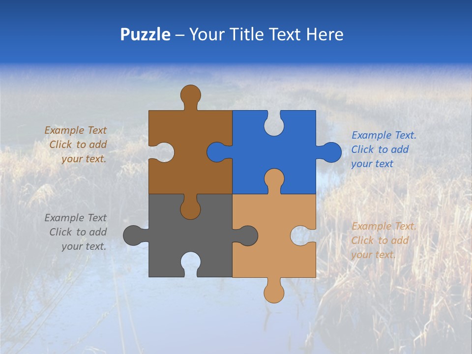 A River In The Middle Of A Grassy Field PowerPoint Template