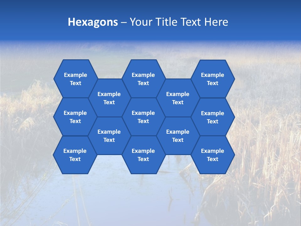 A River In The Middle Of A Grassy Field PowerPoint Template