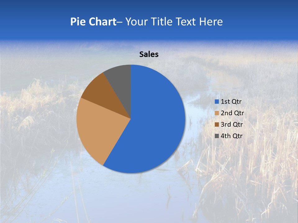 A River In The Middle Of A Grassy Field PowerPoint Template