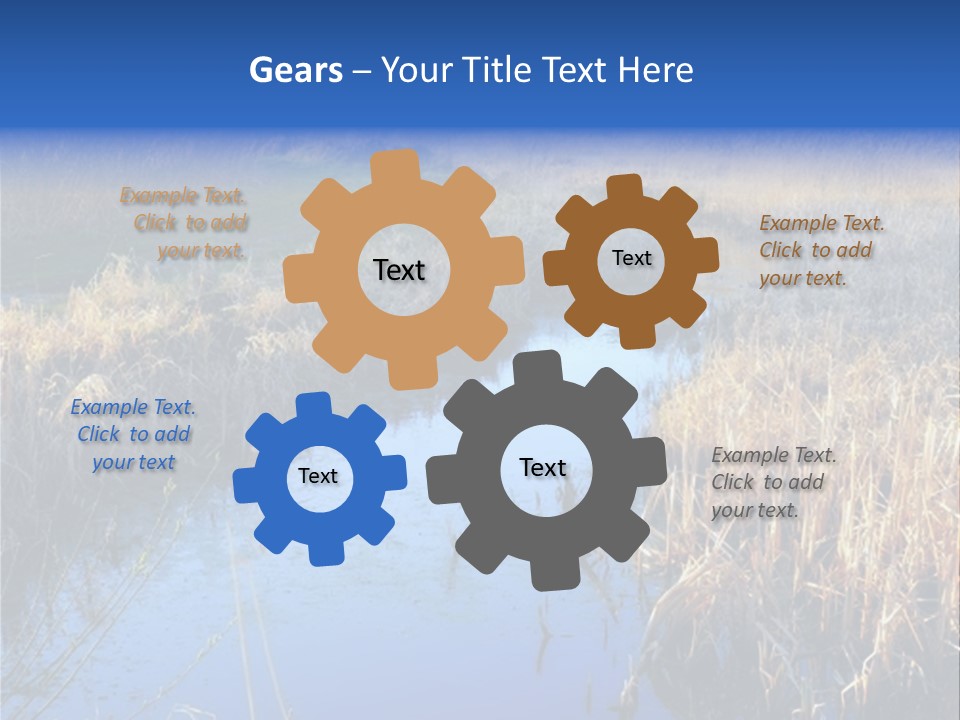 A River In The Middle Of A Grassy Field PowerPoint Template