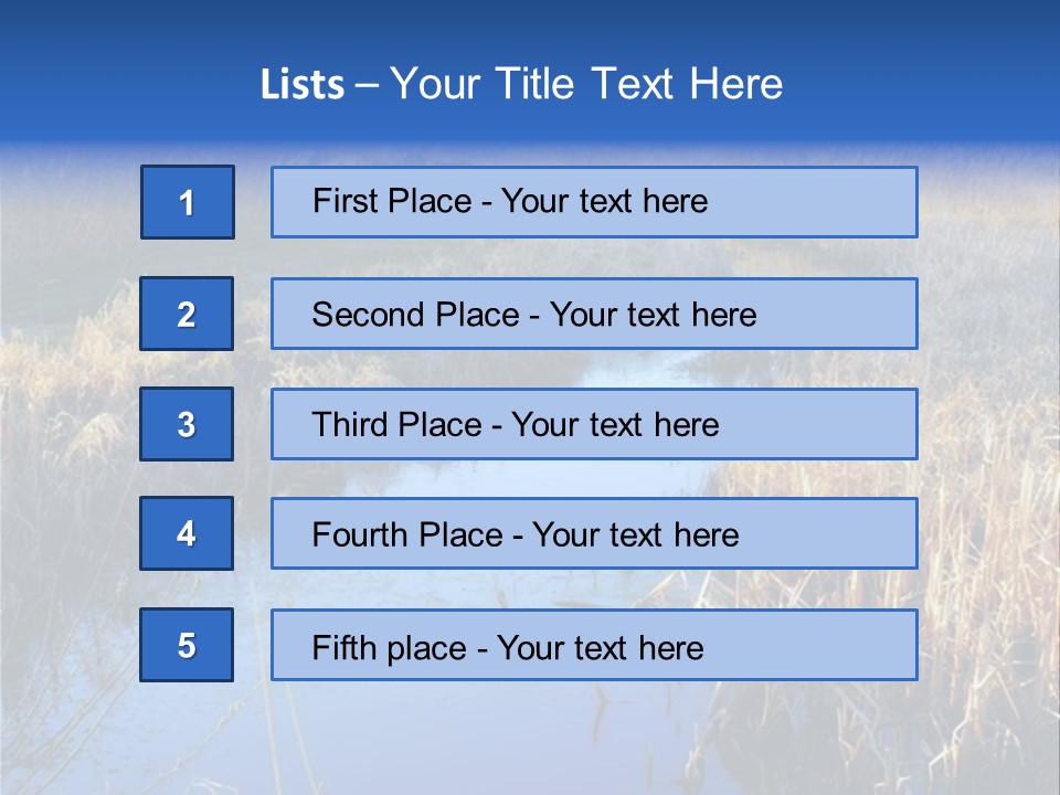 A River In The Middle Of A Grassy Field PowerPoint Template