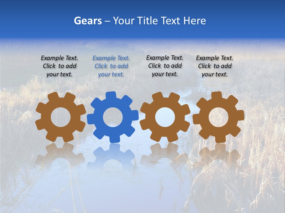 A River In The Middle Of A Grassy Field PowerPoint Template