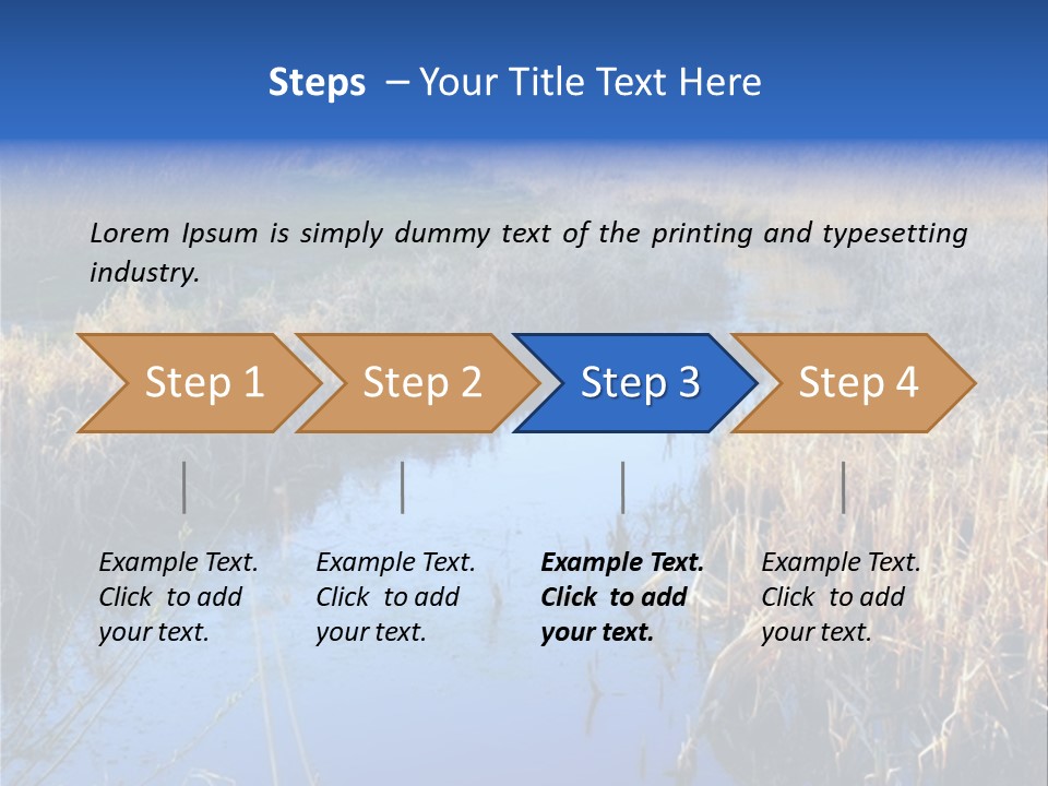 A River In The Middle Of A Grassy Field PowerPoint Template
