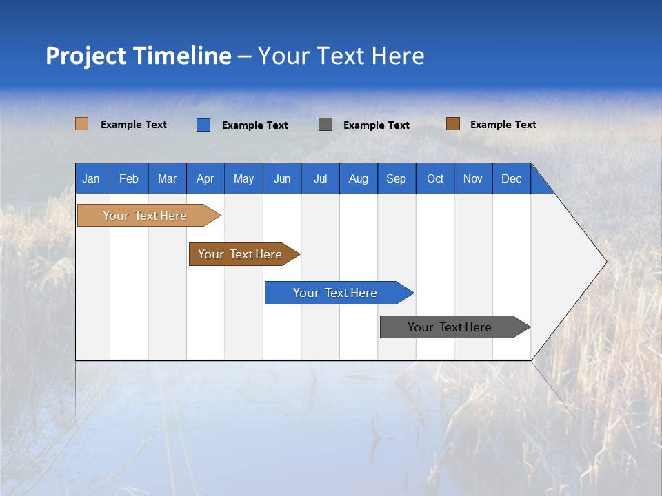 A River In The Middle Of A Grassy Field PowerPoint Template