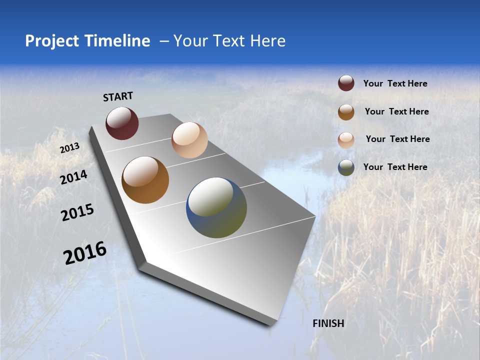 A River In The Middle Of A Grassy Field PowerPoint Template
