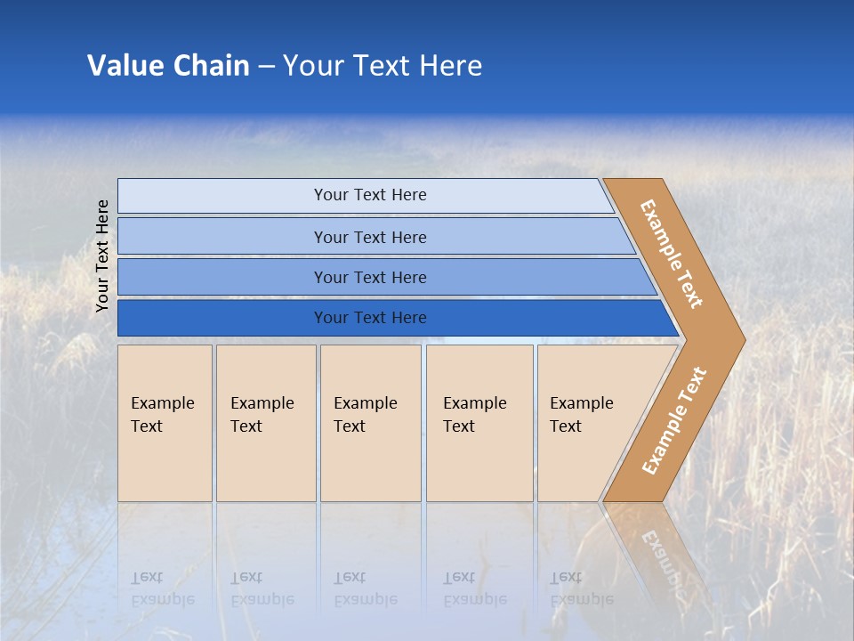 A River In The Middle Of A Grassy Field PowerPoint Template